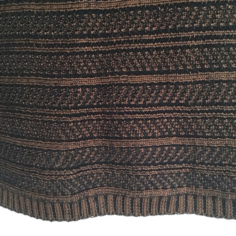 Jones New York Sweater M Short Sleeve Brown With Shoulder Pads - Picture 8 of 9